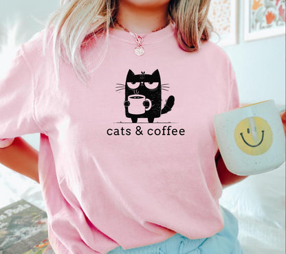 Cats and Coffee Tee