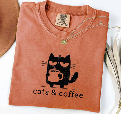 Cats and Coffee Tee