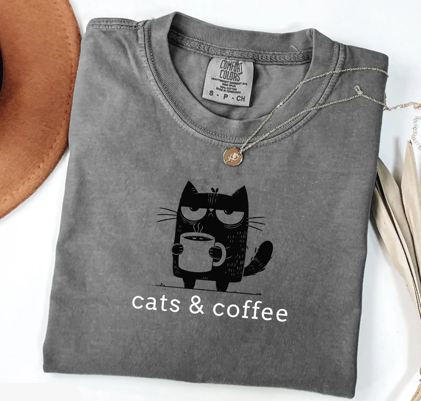 Cats and Coffee Tee