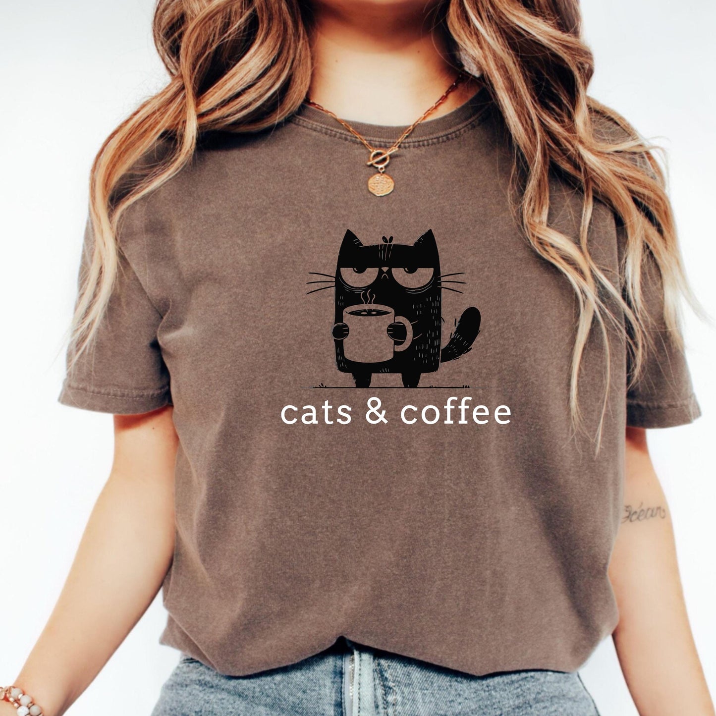 Cats and Coffee Tee