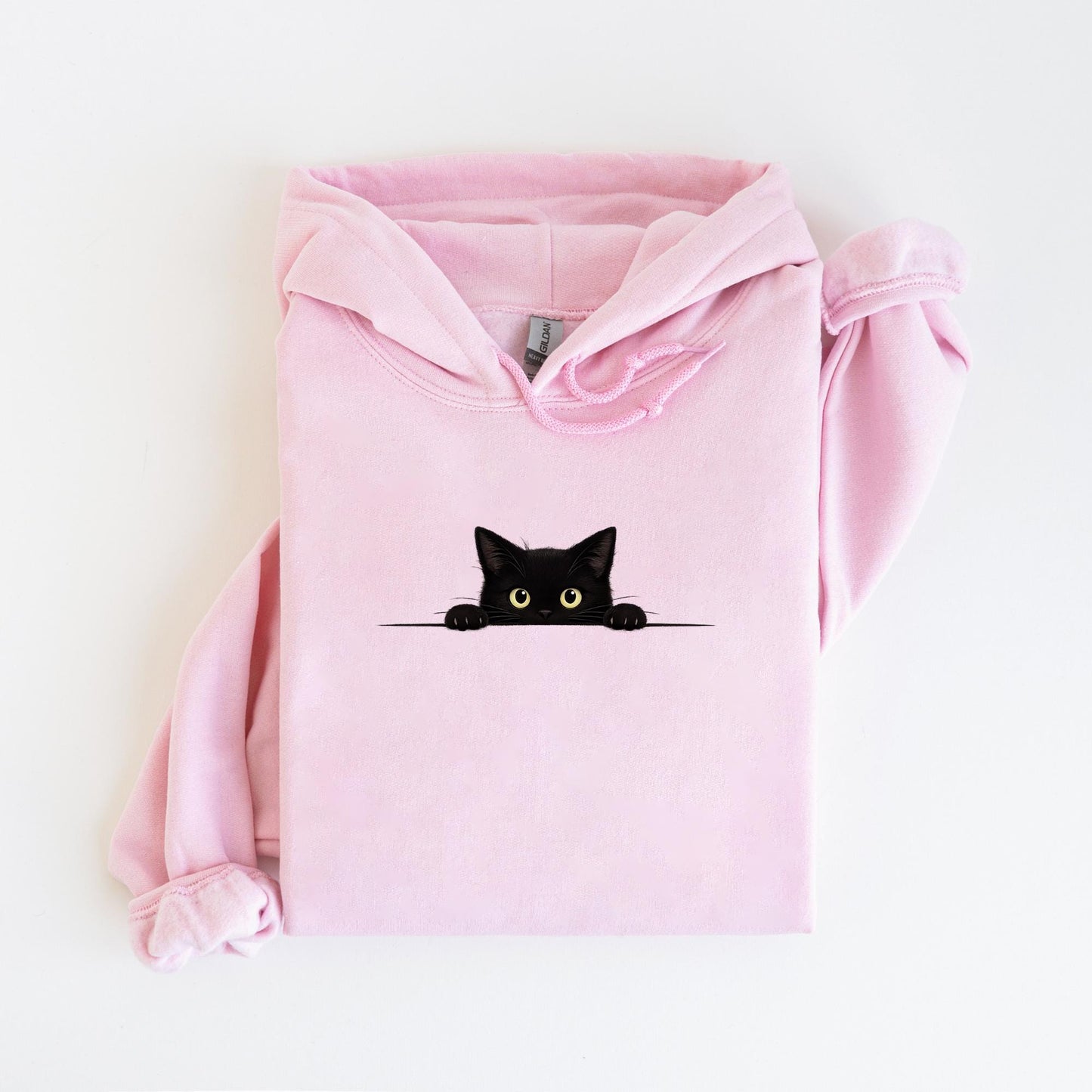 Peeking Black Cat Hoodie