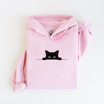 Peeking Black Cat Hoodie
