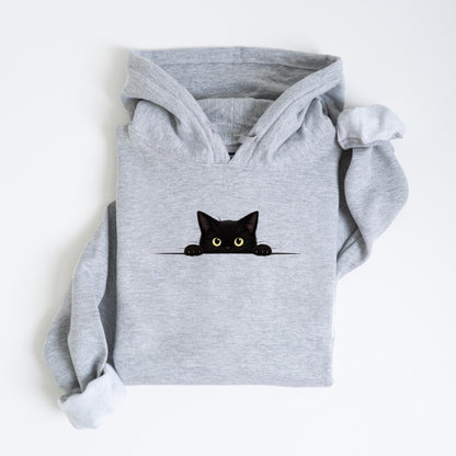 Peeking Black Cat Hoodie