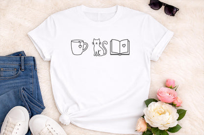 Coffee Cats Books Shirt