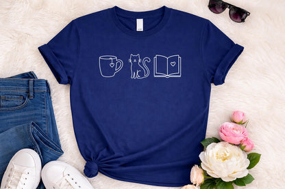 Coffee Cats Books Shirt