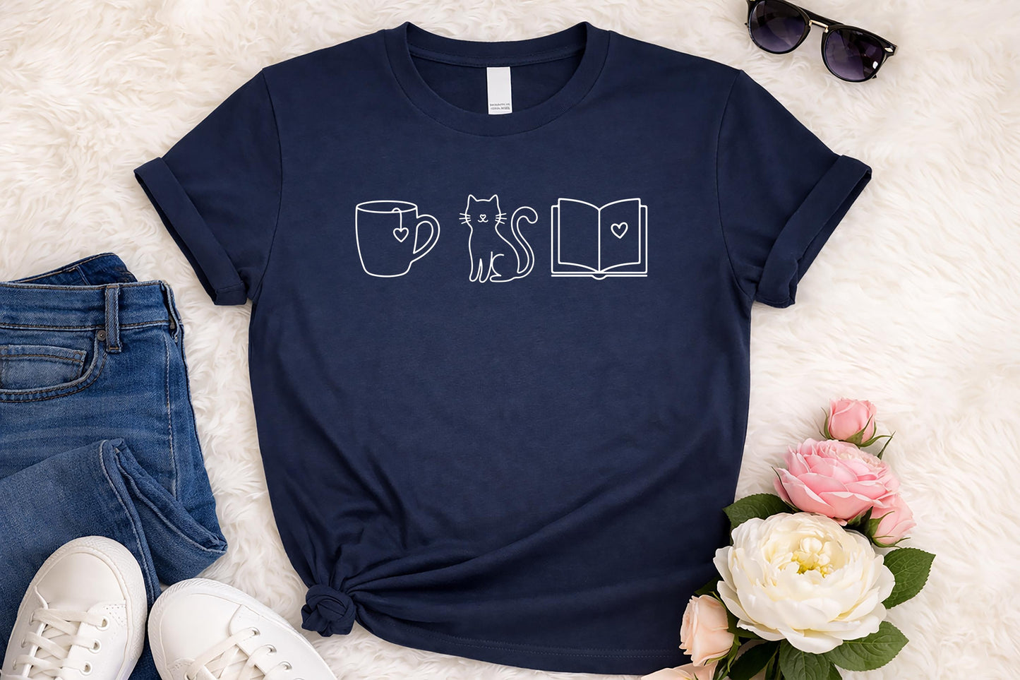 Coffee Cats Books Shirt