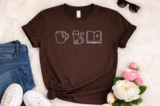 Coffee Cats Books Shirt