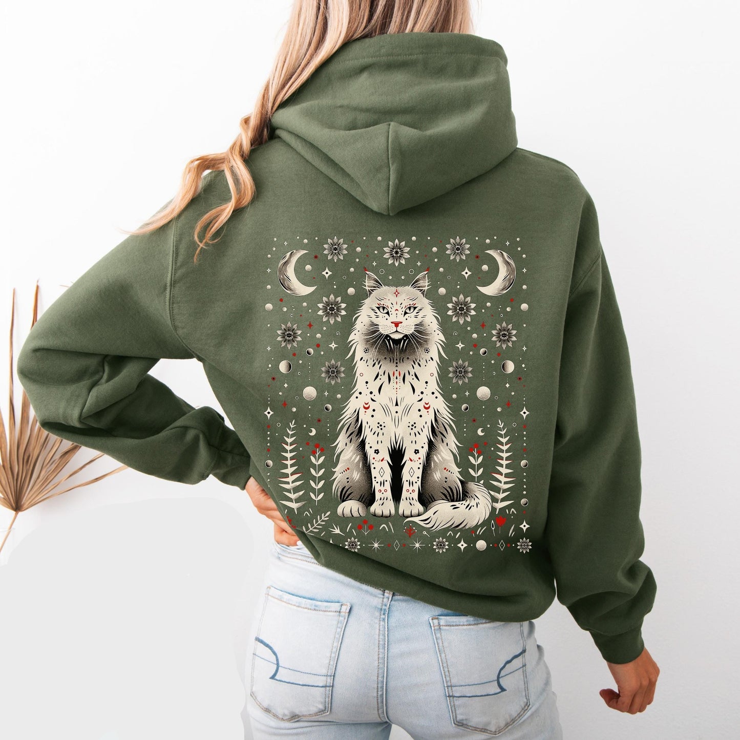 Scandinavian Moon Cat Hoodie