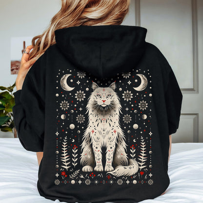 Scandinavian Moon Cat Hoodie