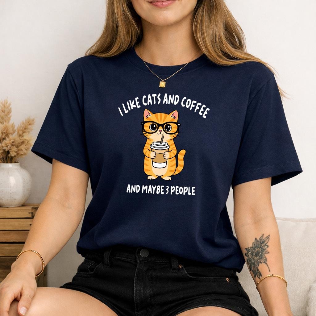 Cat and Coffee Lover Tee