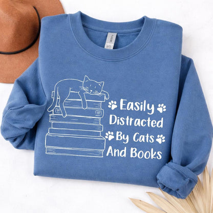Cats And Books Sweatshirt V5