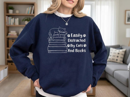 Cats And Books Sweatshirt V5