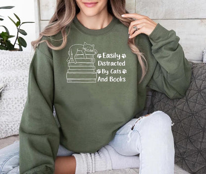Cats And Books Sweatshirt V5