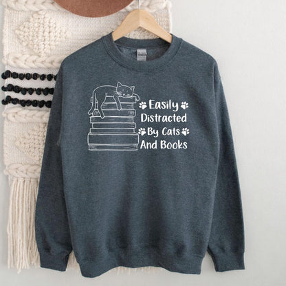 Cats And Books Sweatshirt V5