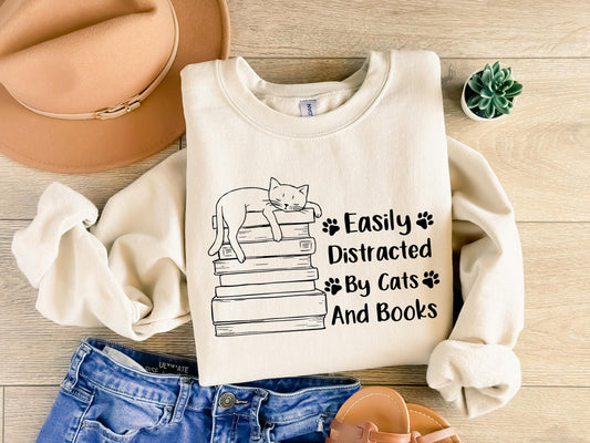 Cats And Books Sweatshirt V6