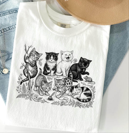 Cats 90s Vintage Style Tee V2