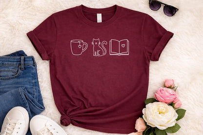 Coffee Cats Books Shirt