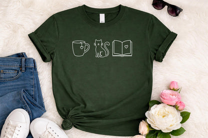 Coffee Cats Books Shirt