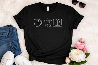 Coffee Cats Books Shirt