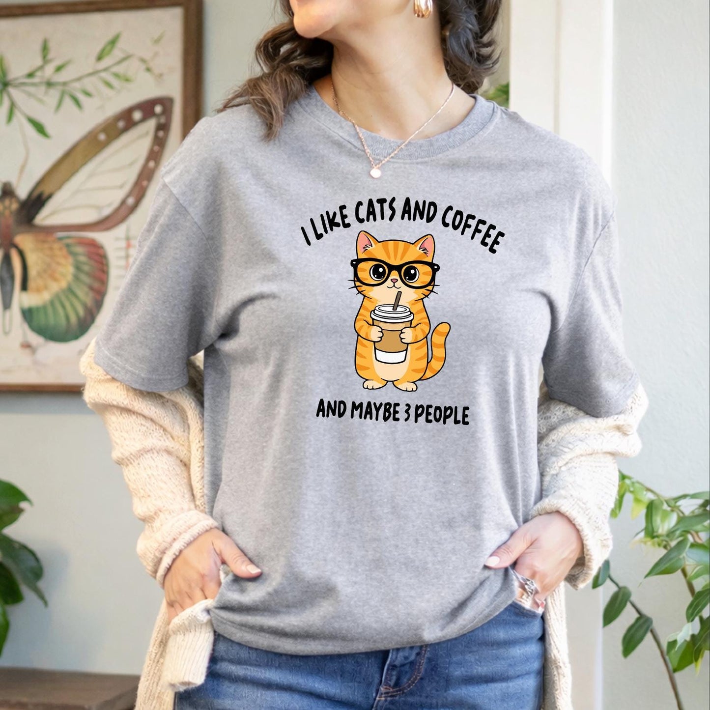 Cat and Coffee Lover Tee