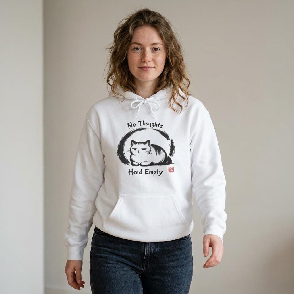 Empty Cat No Thoughts Hoodie