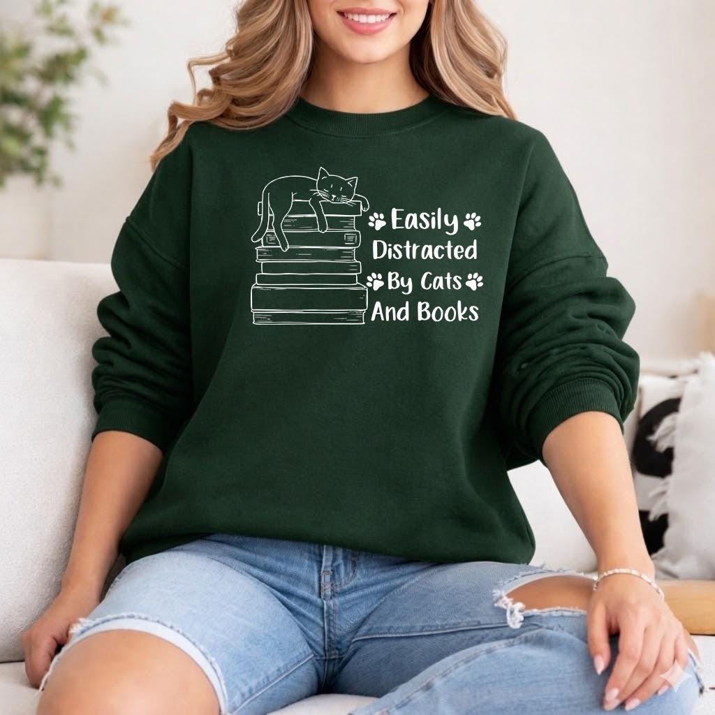 Cats And Books Sweatshirt V5