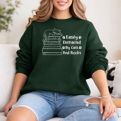 Cats And Books Sweatshirt V5