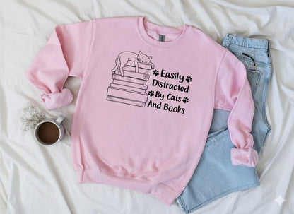 Cats And Books Sweatshirt V5