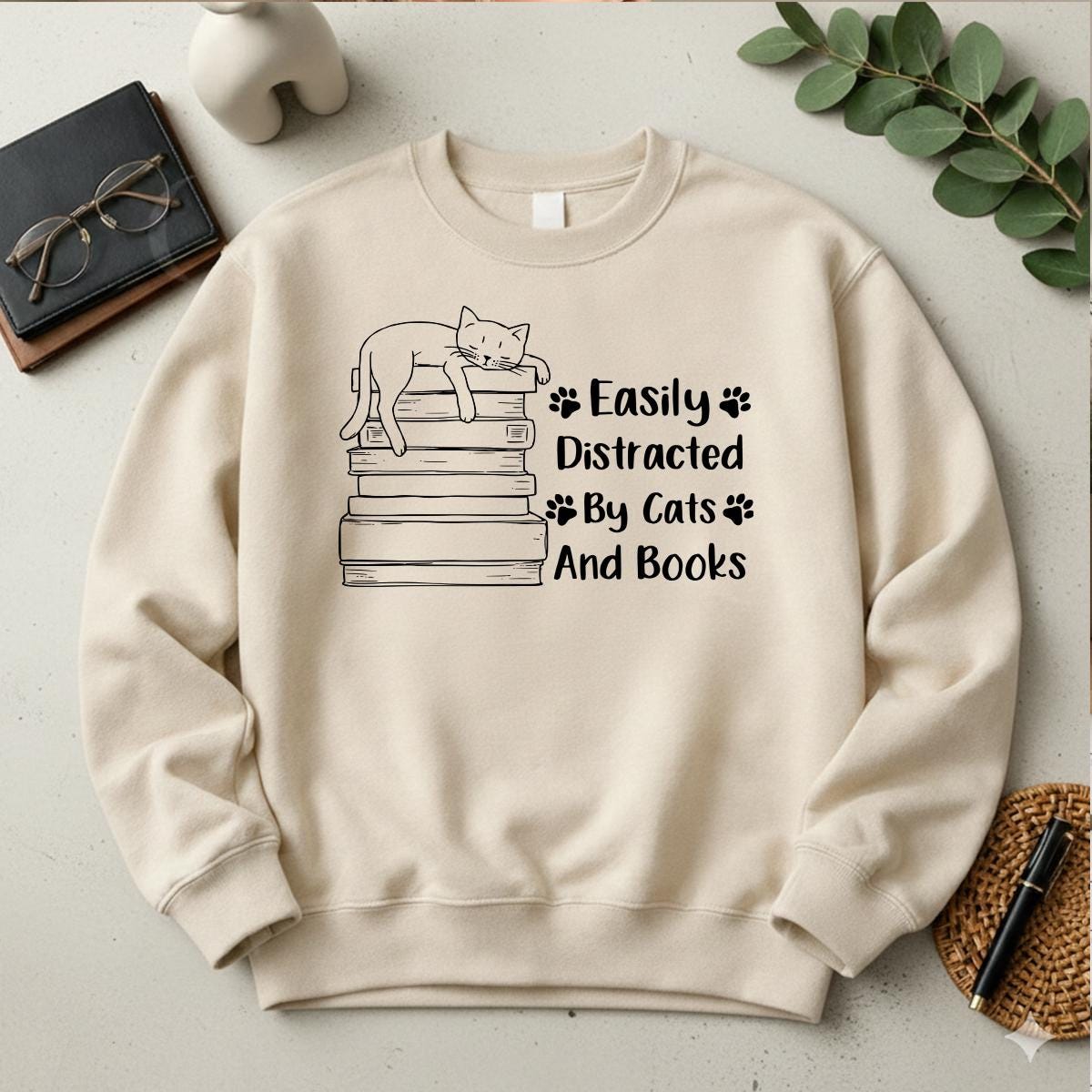 Cats And Books Sweatshirt V5
