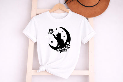 Cute Floral Cat T Shirt