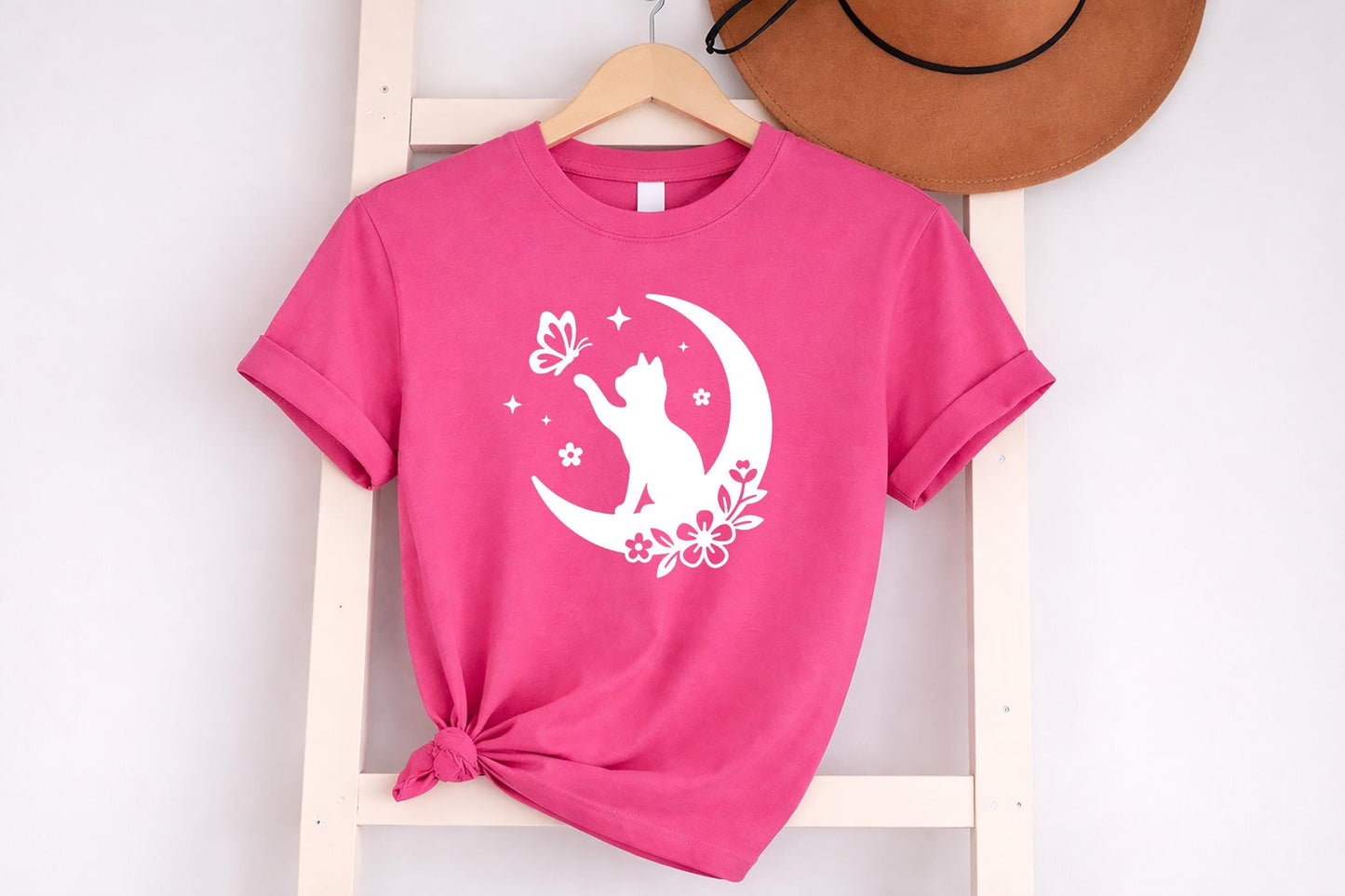 Cute Floral Cat T Shirt