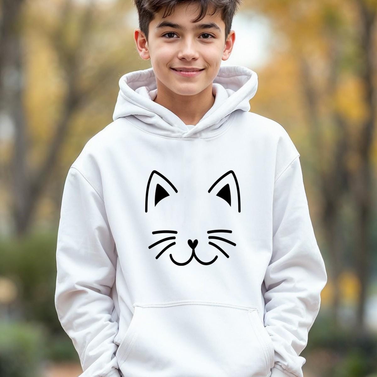 Cat Graphic Kids Hoodie