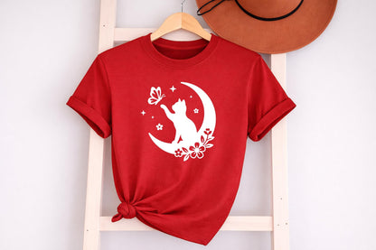 Cute Floral Cat T Shirt
