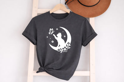 Cute Floral Cat T Shirt