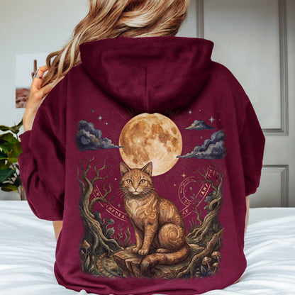 Full Moon Ginger Cat Hoodie