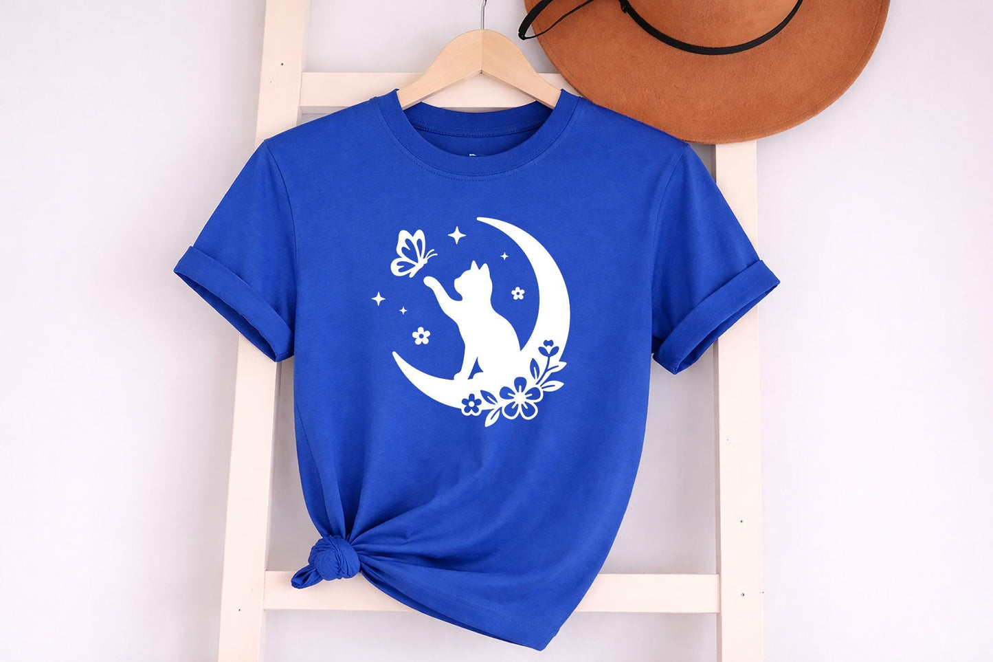 Floral Cat Butterfly T-Shirt