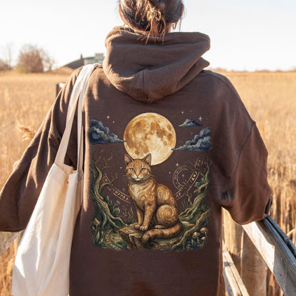 Full Moon Ginger Cat Hoodie