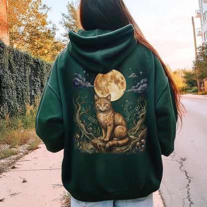 Full Moon Ginger Cat Hoodie