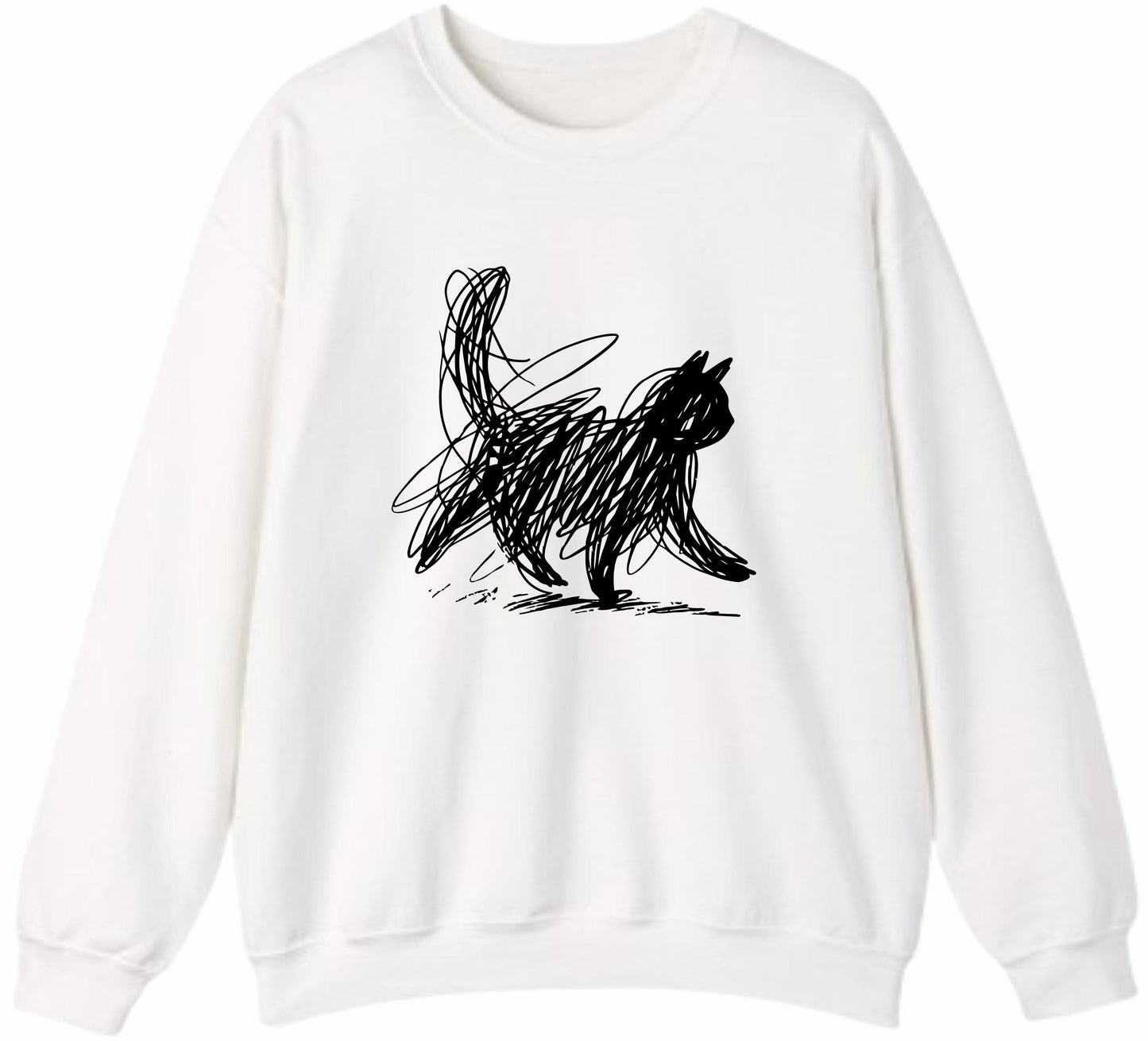 Cat Line Abstract Art Sweater