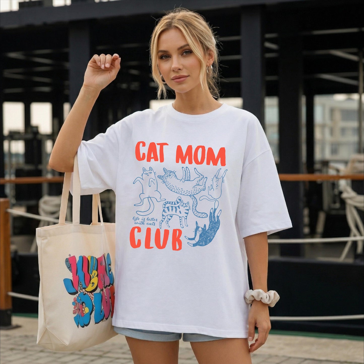 Cat Mom Club Tee New