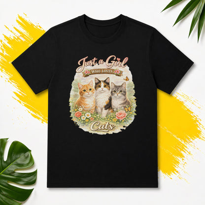 Just A Girl Who Loves Cats Tee V7