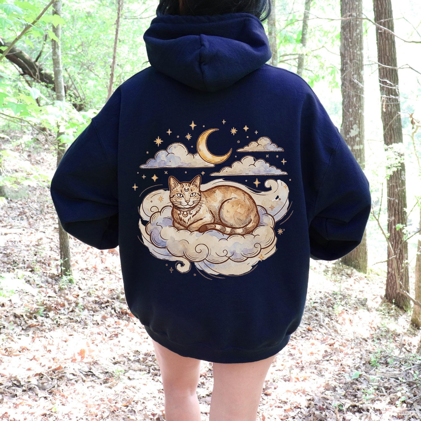 Cat Moon Stars Hoodie