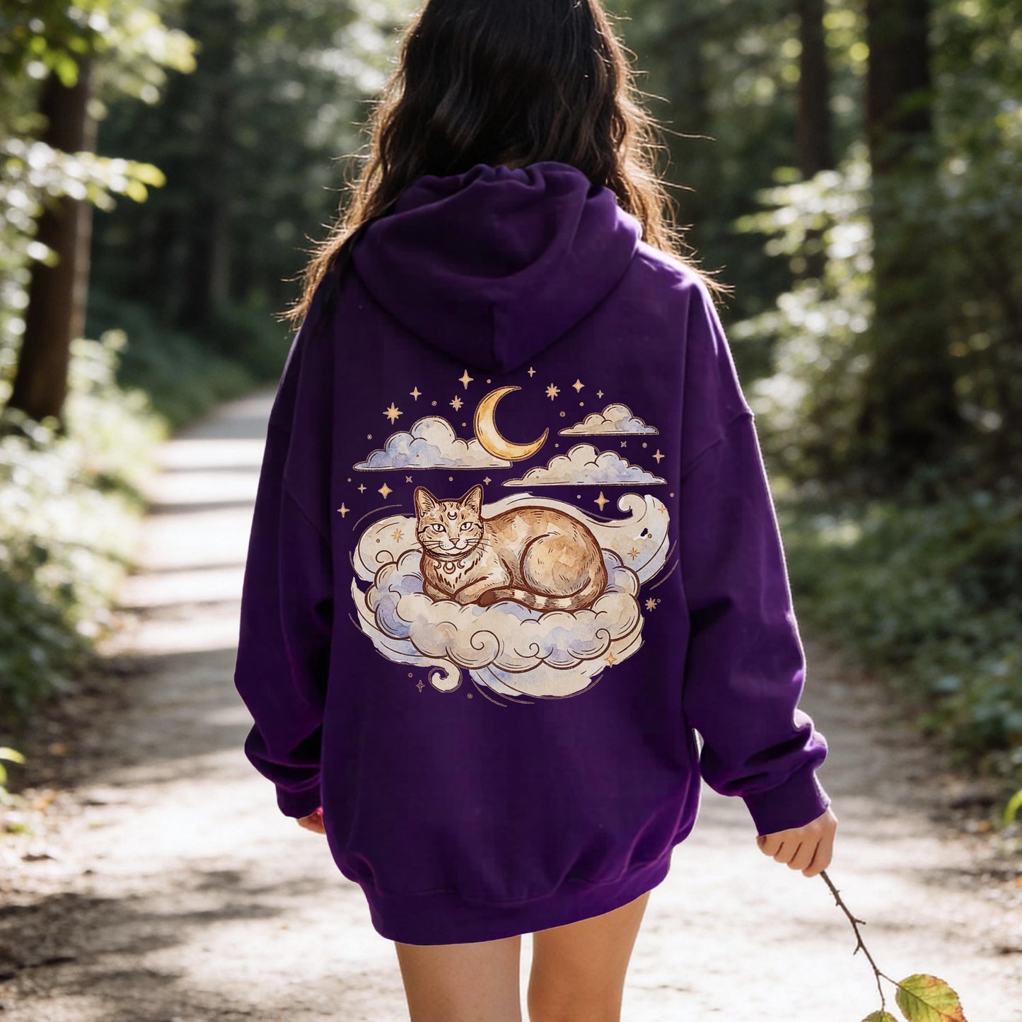 Cat Moon Stars Hoodie
