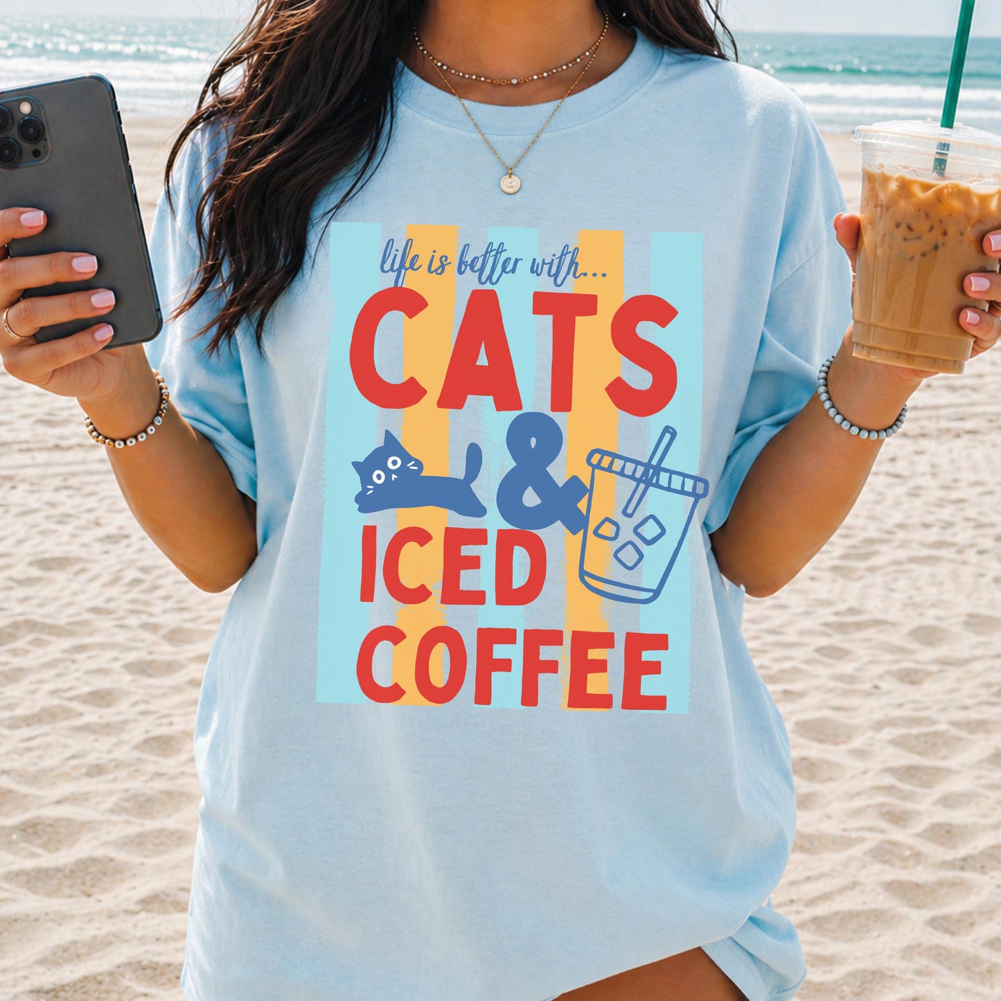 Cats & Coffee Summer T-Shirt V1