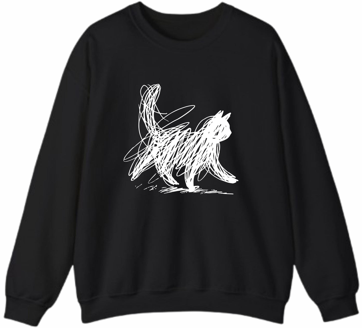 Cat Line Abstract Art Sweater