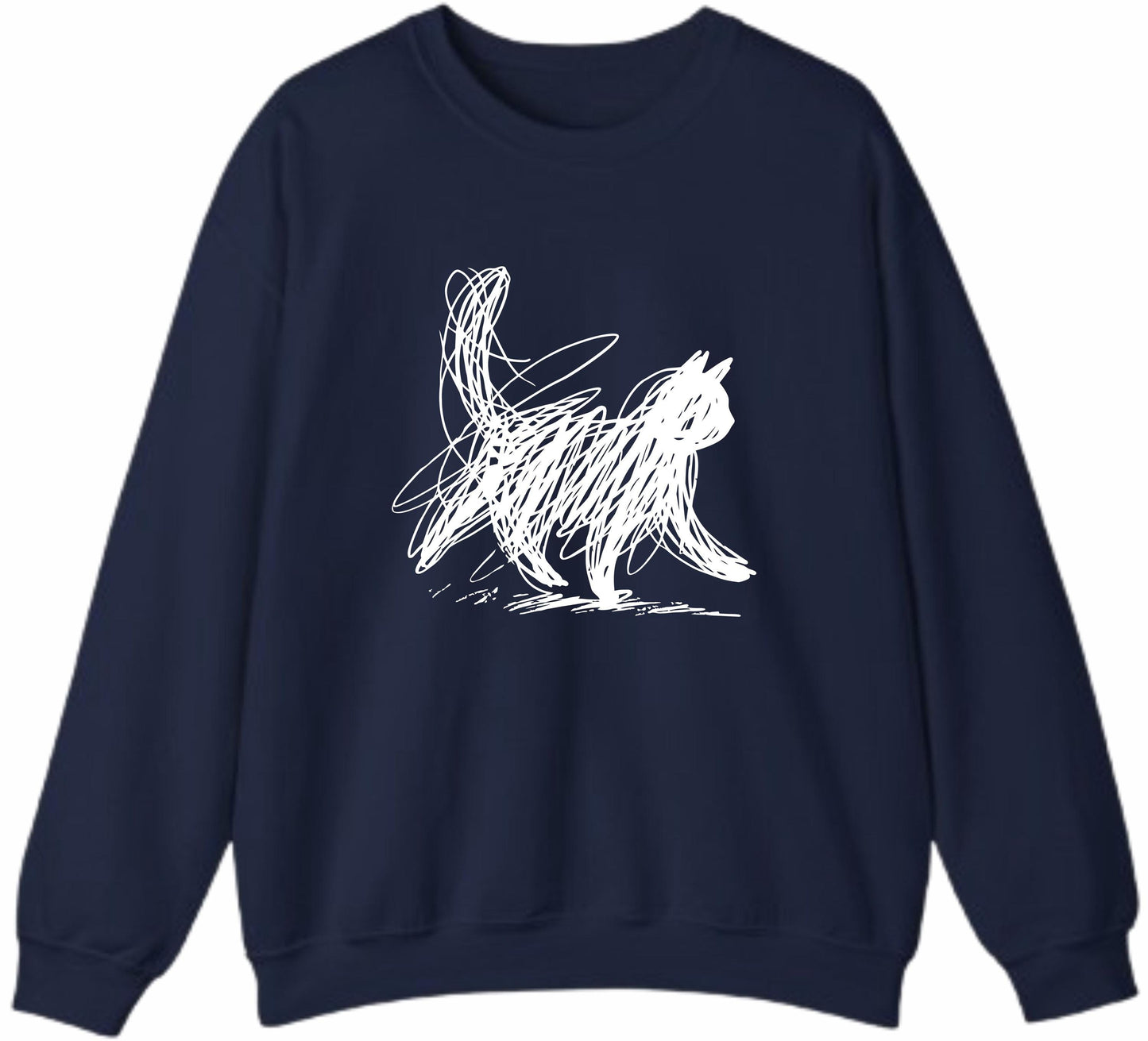 Cat Line Abstract Art Sweater