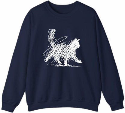 Cat Line Abstract Art Sweater