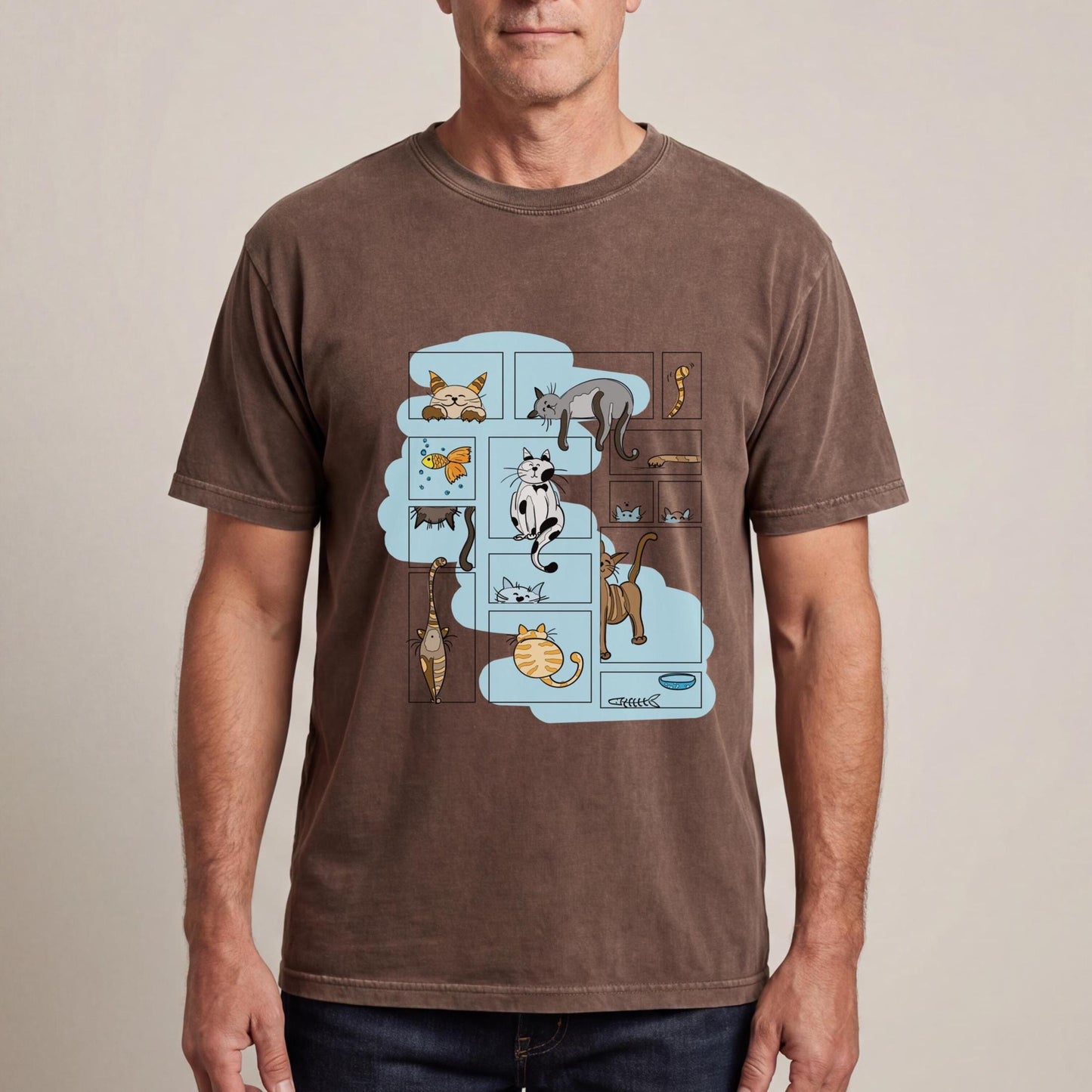 Comic Panel Cat Shirt