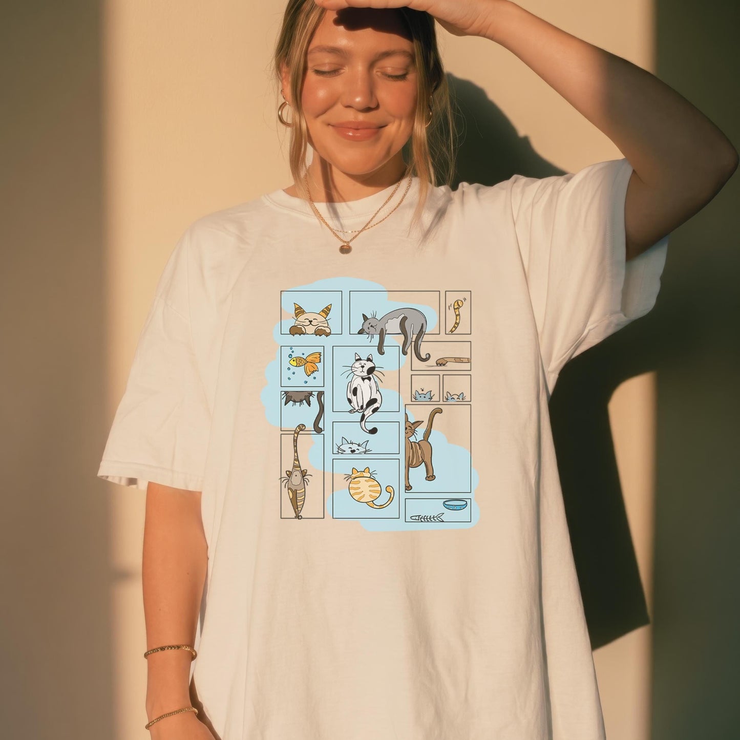 Comic Panel Cat Shirt