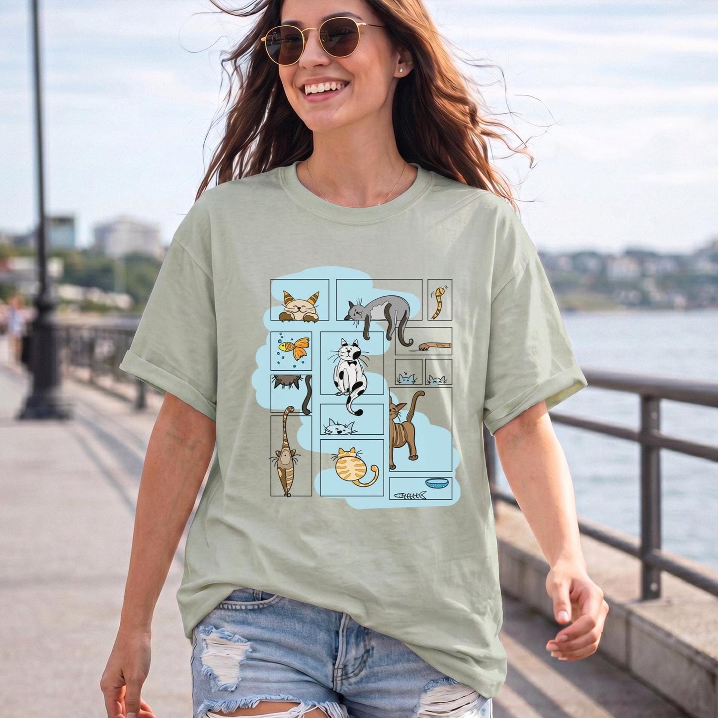 Comic Panel Cat Shirt